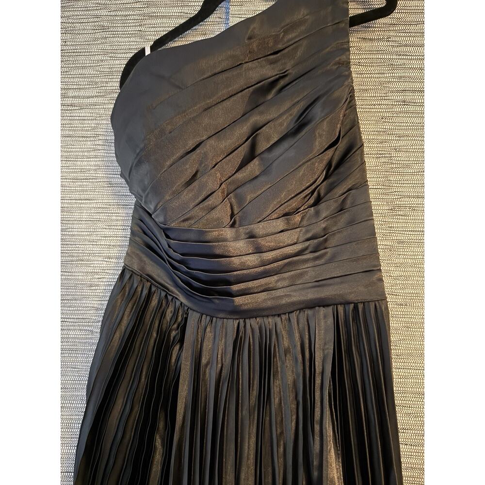 Wedding Formal Prom A-Line One Shoulder Dress Gown, Black, Size 4 - Picture 4 of 8